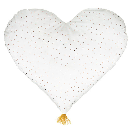 Cojín Corazón Rizado Blanco - Decoración textil - Eminza