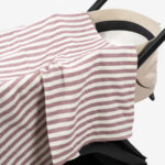 Set de Sábana bajera ajustable para capazo + muselina Cherry rayas - Imagen 3