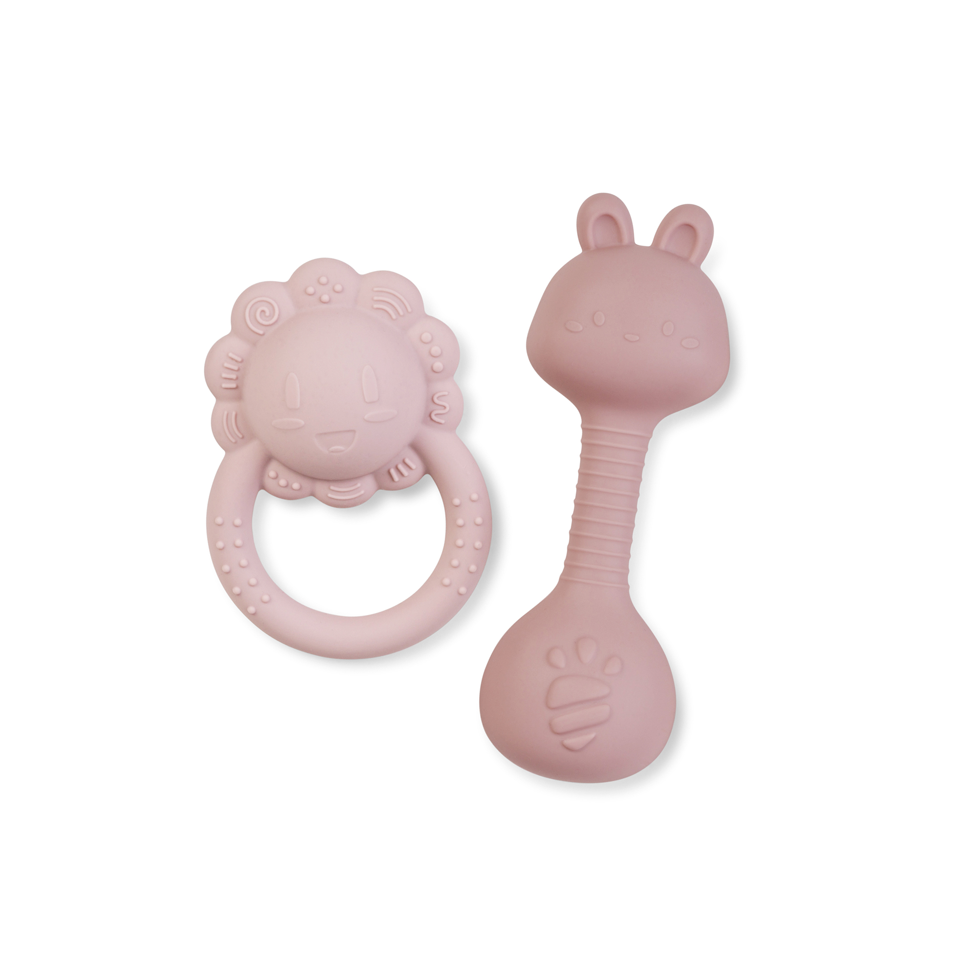 21021 Set de dos mordedores con sonajero Blossom pink - Imagen 1