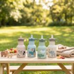 Botella infantil de metal Tiny Farm rosa - Imagen 3