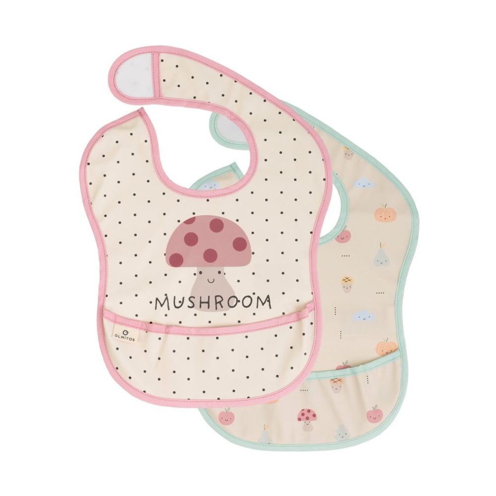 Diseño sin título - 2026-10-07T110102.518 Pack de 2 baberos Mushroom - Imagen 1